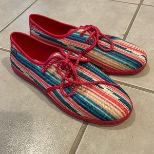 Ugg canvas sneakers colorful stripes NWOT